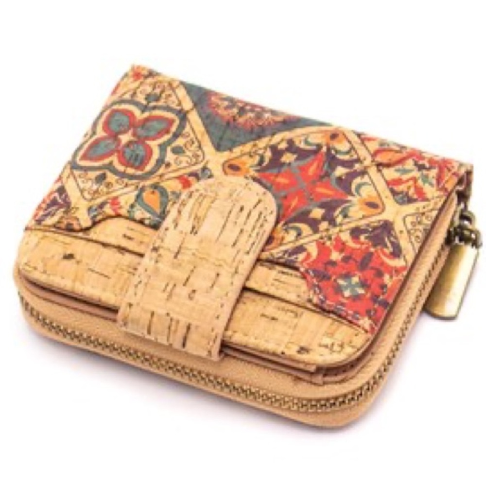 InesJewelryFinding Women’s Portuguese Cork Mixed Pattern Vegan Wallet